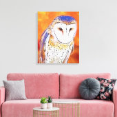 Mooie Barn Owl Bird met wit gezicht Canvas Afdruk (Insitu (Woonkamer))