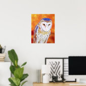 Mooie Barn Owl Bird met wit gezicht Poster (Thuiskantoor)