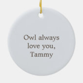 Mooie Barred Owl Audubon Valentijn Keramisch Ornament (Achterkant)
