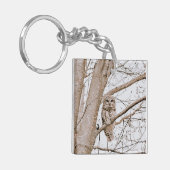 Mooie Barred Owl Audubon Valentijn Sleutelhanger (Voorkant Links)