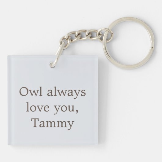 Mooie Barred Owl Audubon Valentijn Sleutelhanger (Achterkant)