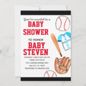 Mooie baseball sport baby shower feest uitnodiging (Voorkant)