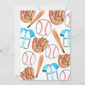 Mooie baseball sport baby shower feest uitnodiging (Achterkant)