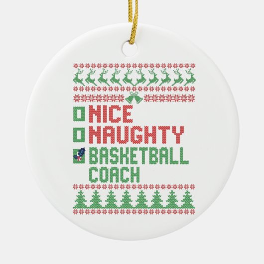 Mooie Basketball Coach, leuk kerstcadeau Keramisch Ornament (Voorkant)