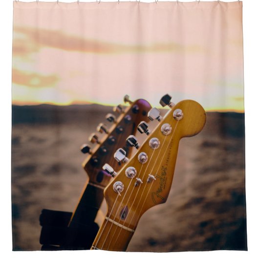 Mooie bass Guitar Douchegordijn (Voorkant)