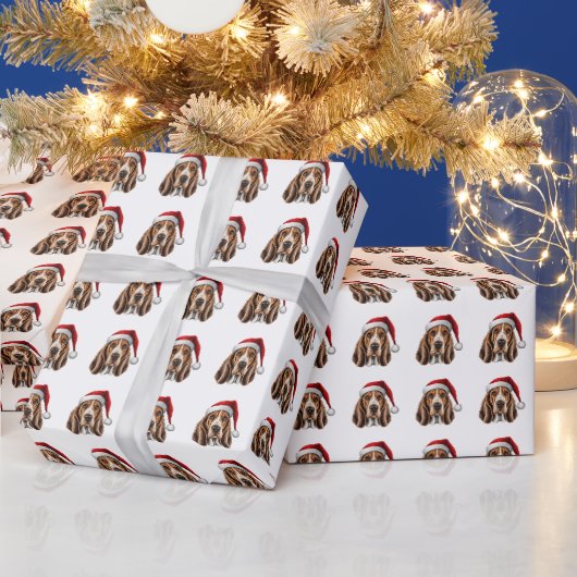 Mooie Basset Hound Dog Kerstpatroon Cadeaupapier (Feestdagen)