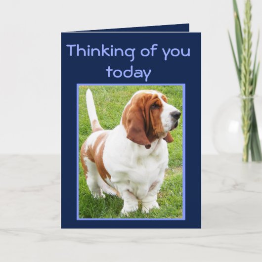 Mooie Basset Hound op Cute "Vaderdag"-kaart Kaart (Voorkant)