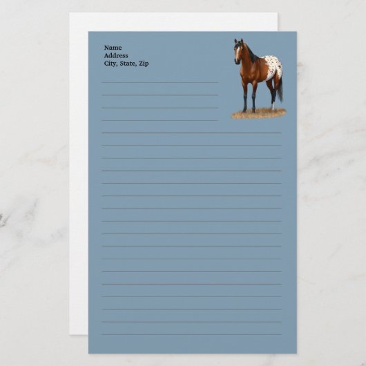 Mooie Bay Appaloosa Horse Briefpapier (Voorkant / Achterkant)