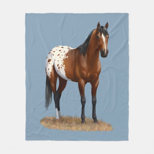 Mooie Bay Appaloosa Horse Fleece Deken (Voorkant)