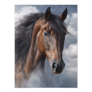 Mooie Bay Horse Art Foto Afdruk