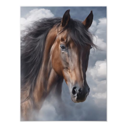 Mooie Bay Horse Art Foto Afdruk (Voorkant)