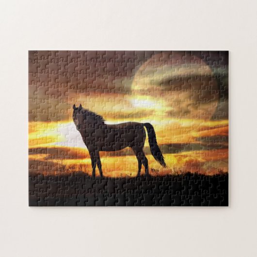 Mooie Bay Horse en Weer Legpuzzel (Horizontaal)