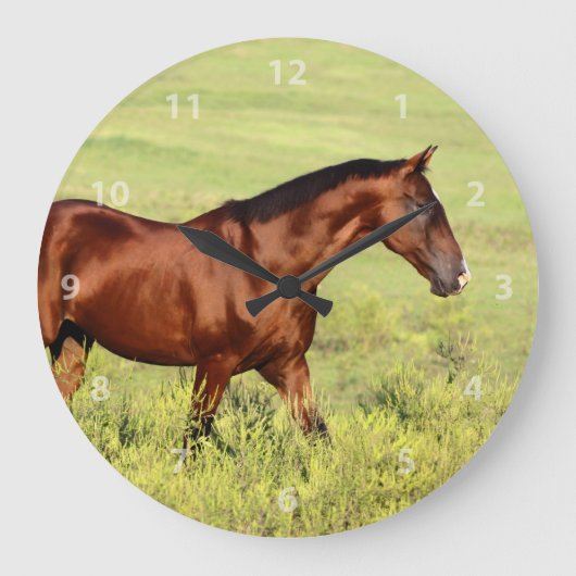 Mooie Bay Horse Grote Klok (Voorkant)