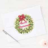 Mooie Bayleaf krans Merry Christmas Stickers (Envelop)