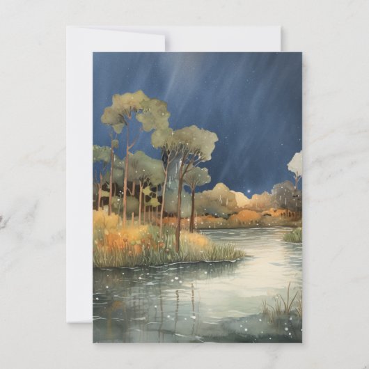 Mooie Bayou avond bruiloft Kaart (Achterkant)