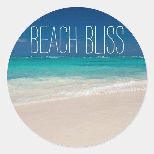 Mooie Beach Bliss Ronde Sticker (Voorkant)