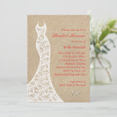Mooie Beach Bridal Shower Invitation in Coral Kaart (Staand voorkant)