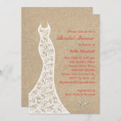 Mooie Beach Bridal Shower Invitation in Coral Kaart (Voorkant / Achterkant)