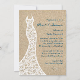 Mooie beach Bridal Shower Invitation Turquoise Kaart