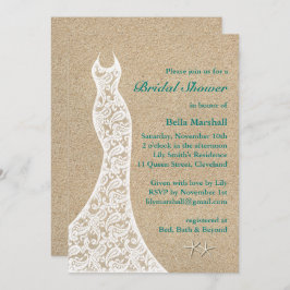 Mooie beach Bridal Shower Invitation Turquoise Kaart