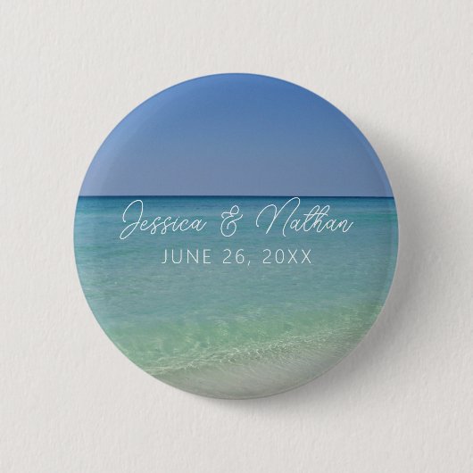Mooie Beach Horizon Custom Wedding Favoriet Ronde Button 5,7 Cm (Voorkant)