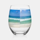 Mooie Beach House Custom Ocean Fotografie Wijnglas Zonder Voet (Rechts)