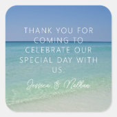 Mooie Beach Photography Custom Wedding Favoriet Vierkante Sticker (Voorkant)