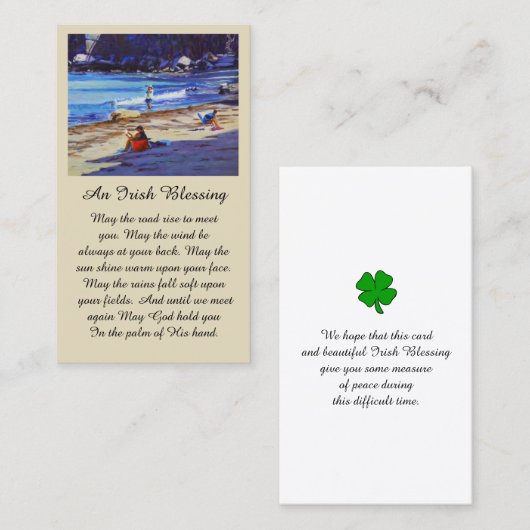 Mooie Beach Scene Sympathie Kaart Visitekaartje (Voorkant / Achterkant)