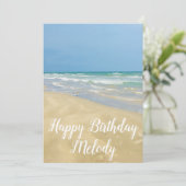 Mooie Beach Seaside Photography Happy Birthday Kaart (Staand voorkant)