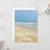 Mooie Beach Seaside Photography Happy Birthday Kaart (Voorkant / Achterkant in situ)