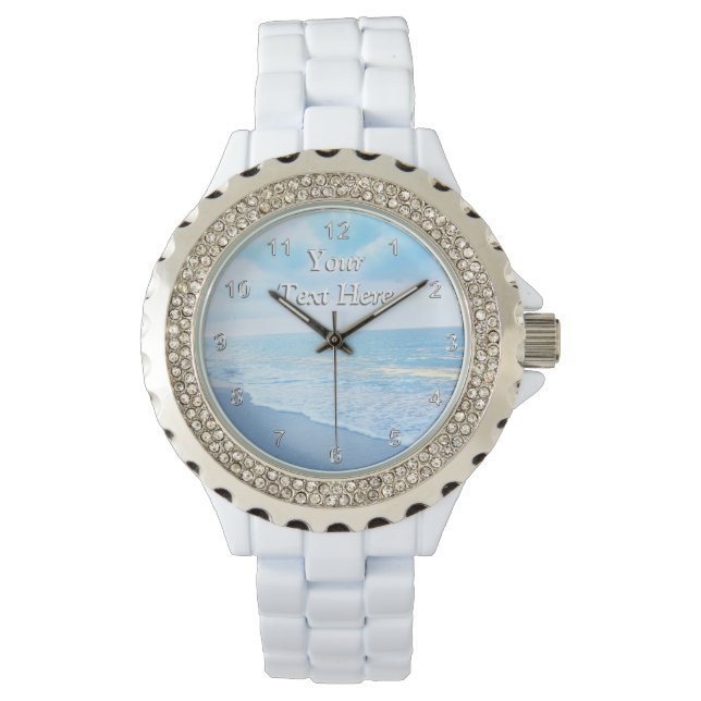 Mooie Beach Watch voor Vrouwen GEPERSONALISEERD Horloge (Voorkant)