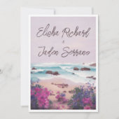 Mooie Beach Waves landschap Zomer bruiloft Kaart (Voorkant)