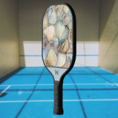 Mooie Beachy Waterverf Sea Shells Monogram Pickleball Paddle