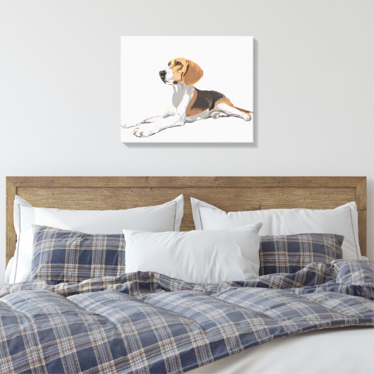 Mooie beagle canvas afdruk (Insitu (Slaapkamer))