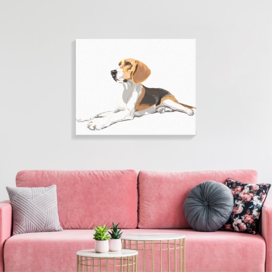 Mooie beagle canvas afdruk (Insitu (Woonkamer))