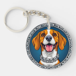 Mooie Beagle Hond Portret Voor Dagelijks Gebruik C Sleutelhanger