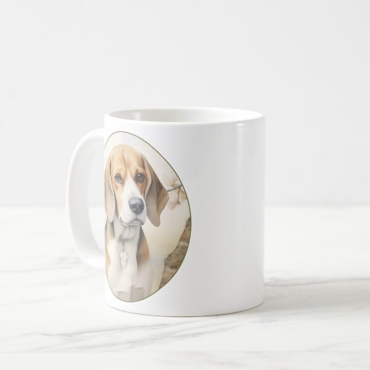 Mooie beagle koffiemok (Voorkant links)
