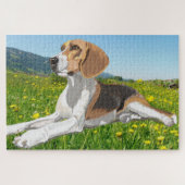 Mooie Beagle Laden in een bloeiend beestje Legpuzzel (Horizontaal)
