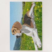 Mooie Beagle Laden in een bloeiend beestje Legpuzzel (Verticaal)