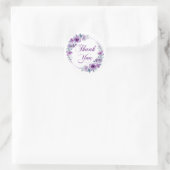 Mooie bedankbriefje Paarse bloemenkrans Ronde Sticker (Tas)