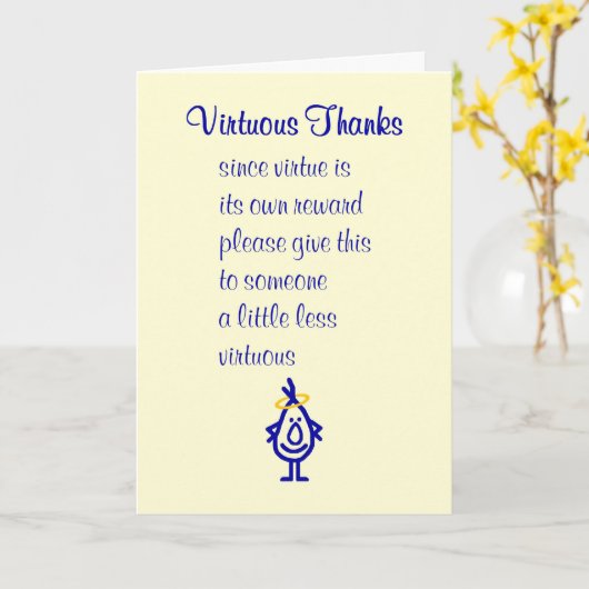 Mooie Bedankt, een leuk dankgedicht Kaart (Gele Bloem)