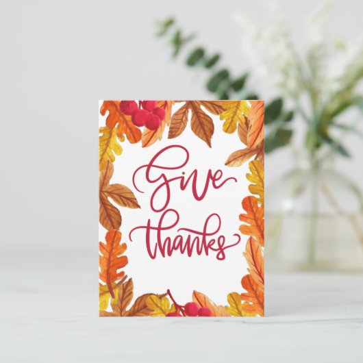 Mooie Bedankt met Leaves Autumn Feestdagenkaart (Staand voorkant)