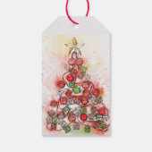 Mooie bedorven kerstboom cadeaulabel (Achterkant)