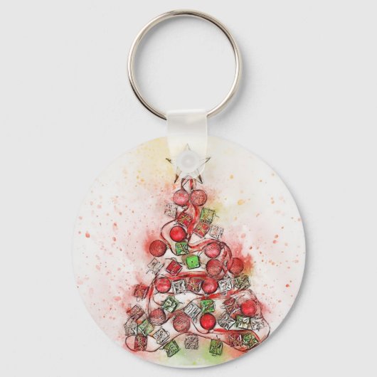 Mooie bedorven kerstboom sleutelhanger (Voorkant)