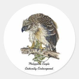 Mooie bedreigde Filipijnse adelaar kunstwerk Ronde Sticker