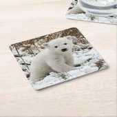 Mooie Beer Cub Kartonnen Onderzetters (Schuin)