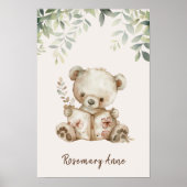 Mooie Beer Leest Boeken Kinderkamer Dier Muurkunst Poster (Voorkant)