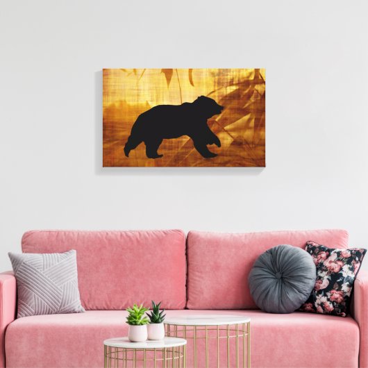 Mooie Beer Silhouette Canvas Art (Insitu (Woonkamer))
