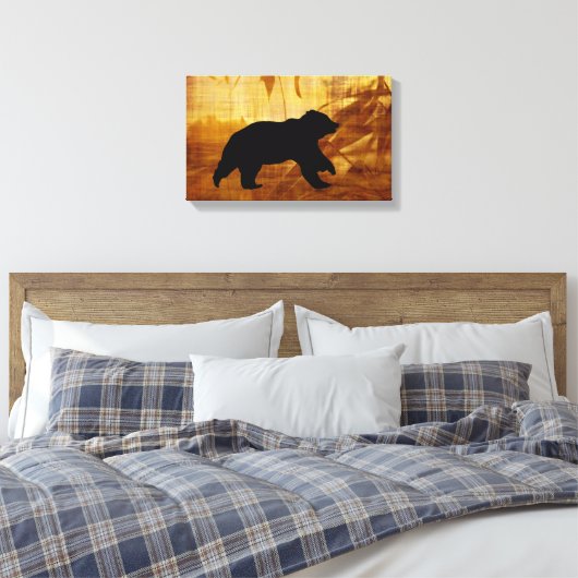 Mooie Beer Silhouette Canvas Art (Insitu (Slaapkamer))