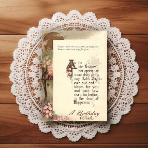 Mooie begin 1900 vintage verjaardagsgroet briefkaart